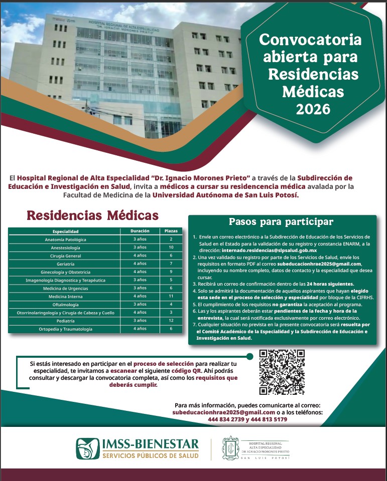 Convocatoria Especialidades 2026